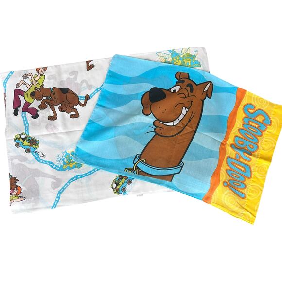 Vintage 1998 Hanna Barbera Bibb Company Scooby Doo Sheets Pillowcase - Picture 1 of 10